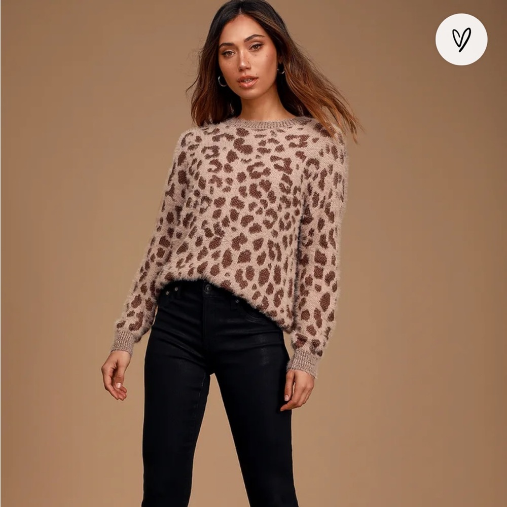 Lucca blush pink leopard print sweater